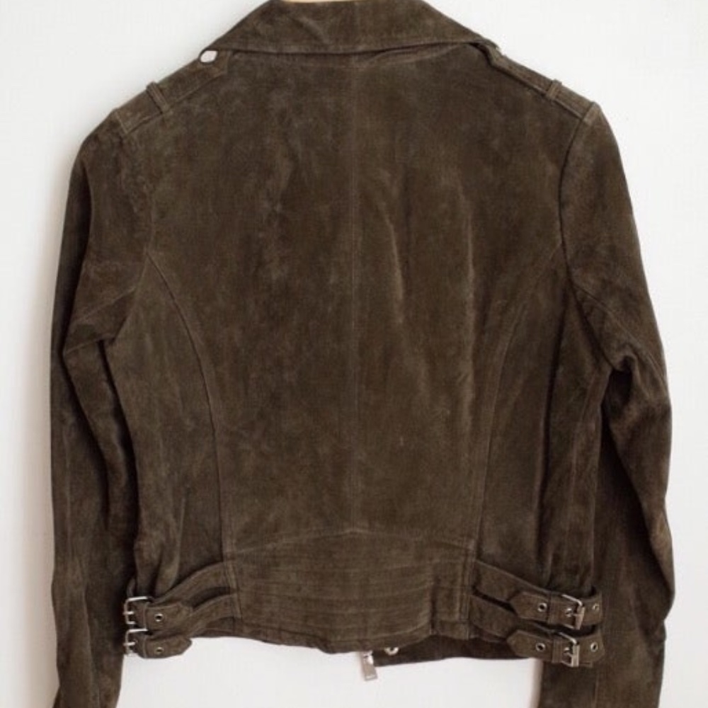 BGBC Leather Biker Jacket Heather Green - Picture 3 of 8